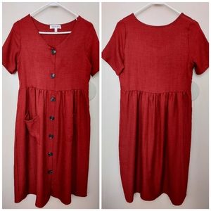 Rust Midi Dress